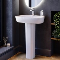 Full Pedestal 1 Tap Hole Basin 615mm - Roma Full Pedestal 1 Tap Hole Basin 615mm - Roma