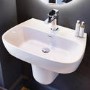 Semi Pedestal 1 Tap Hole Basin 615mm - Roma