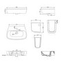 Semi Pedestal 1 Tap Hole Basin 615mm - Roma