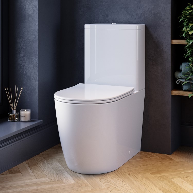 Close Coupled Rimless Toilet with Soft Close Seat - Roma