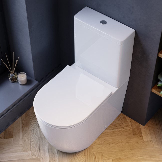 Close Coupled Rimless Toilet with Soft Close Seat - Roma