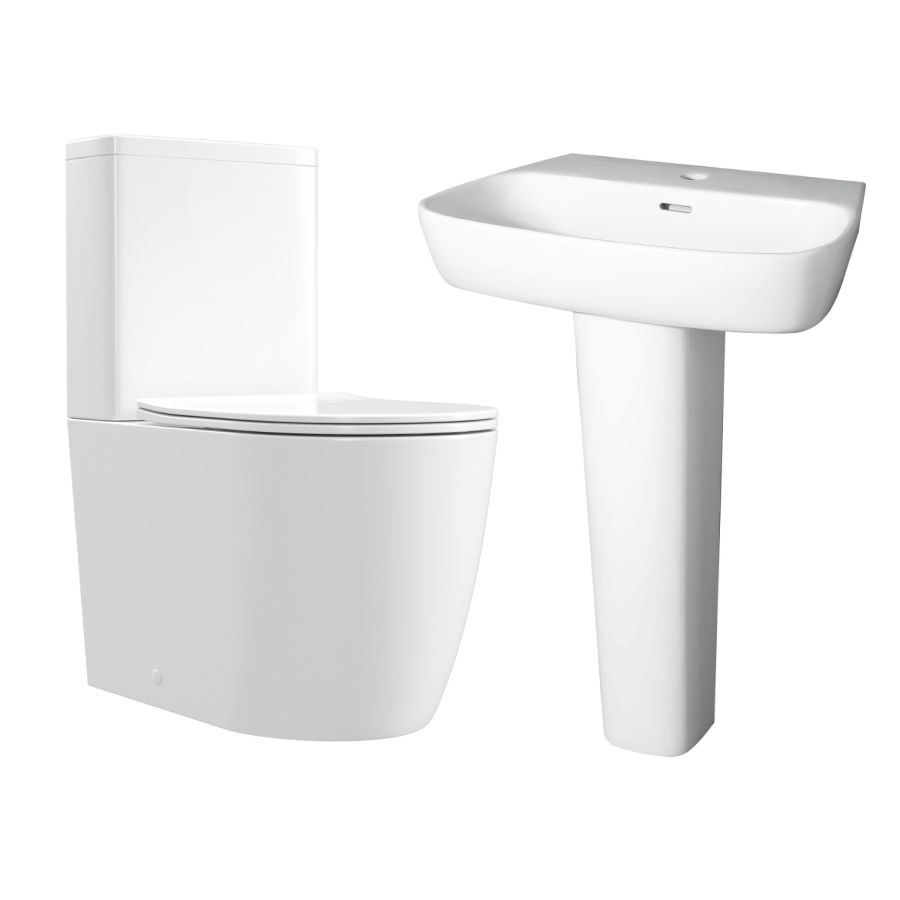 Close Coupled Toilet and Basin Suite - Roma