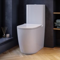 White Comfort Height Close Coupled Toilet - Roma