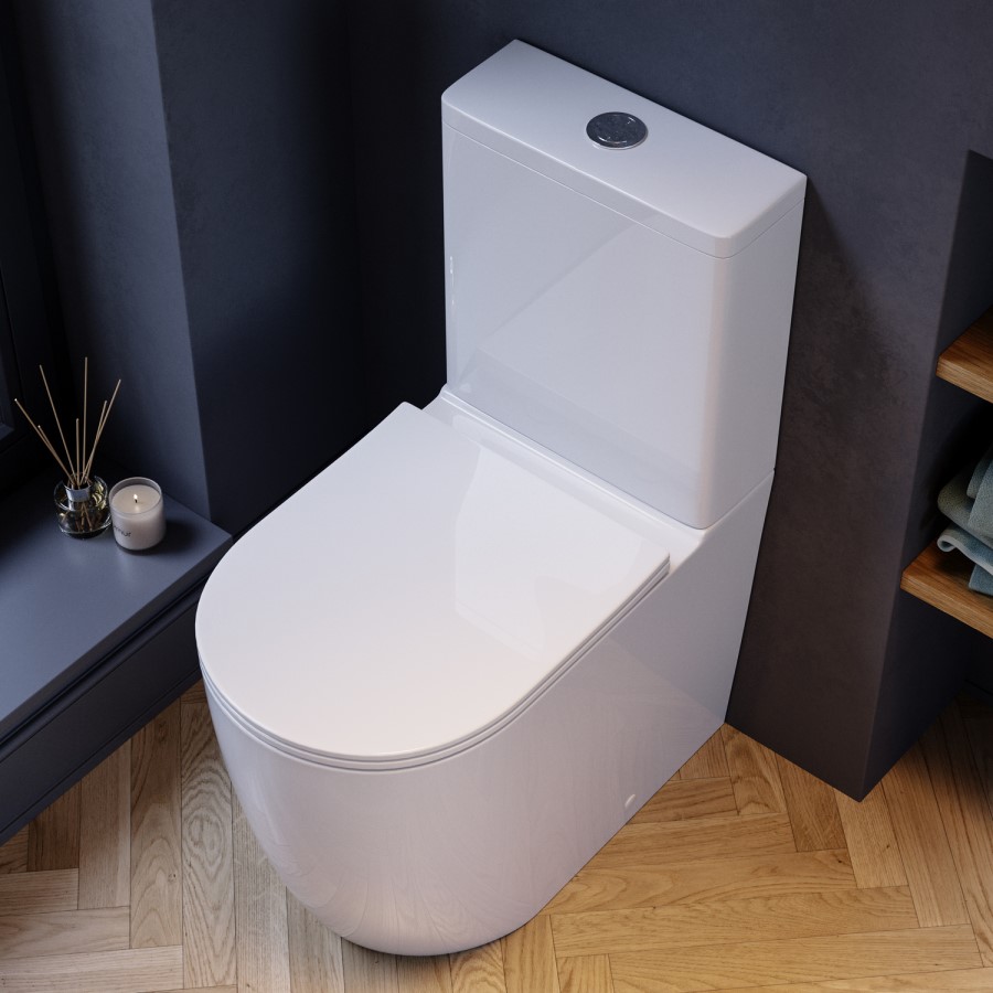 White Comfort Height Close Coupled Toilet - Roma