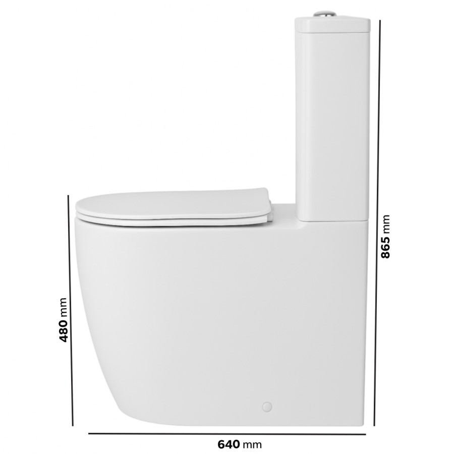 White Comfort Height Close Coupled Toilet - Roma