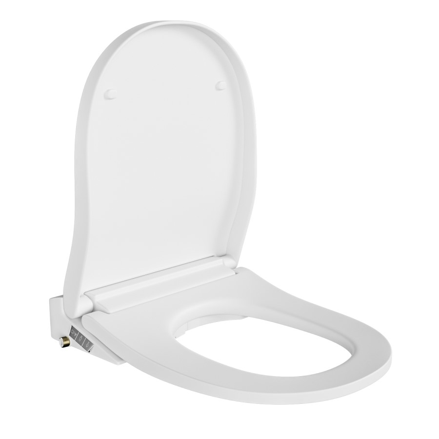 Wall Hung Smart Bidet Japanese Toilet with Heated Seat, Brushed Brass Pneumatic Flush Plate, 820mm Frame & Cistern - Purificare