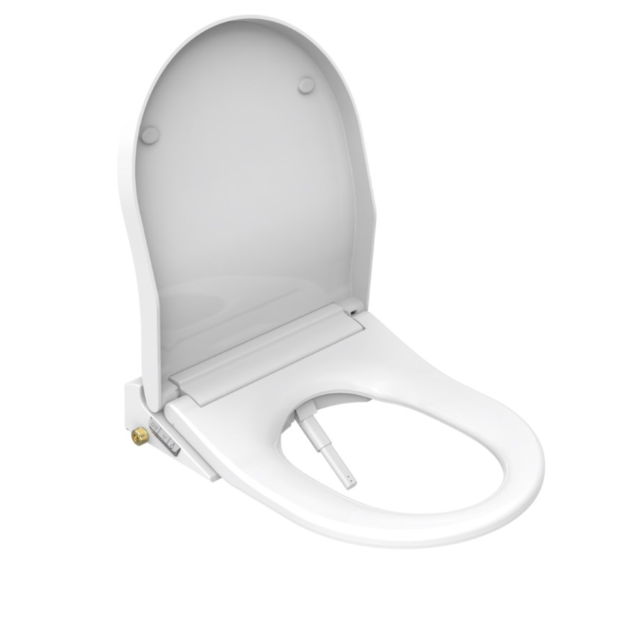 Wall Hung Smart Bidet Japanese Toilet with Heated Seat, Brushed Brass Pneumatic Flush Plate, 820mm Frame & Cistern - Purificare