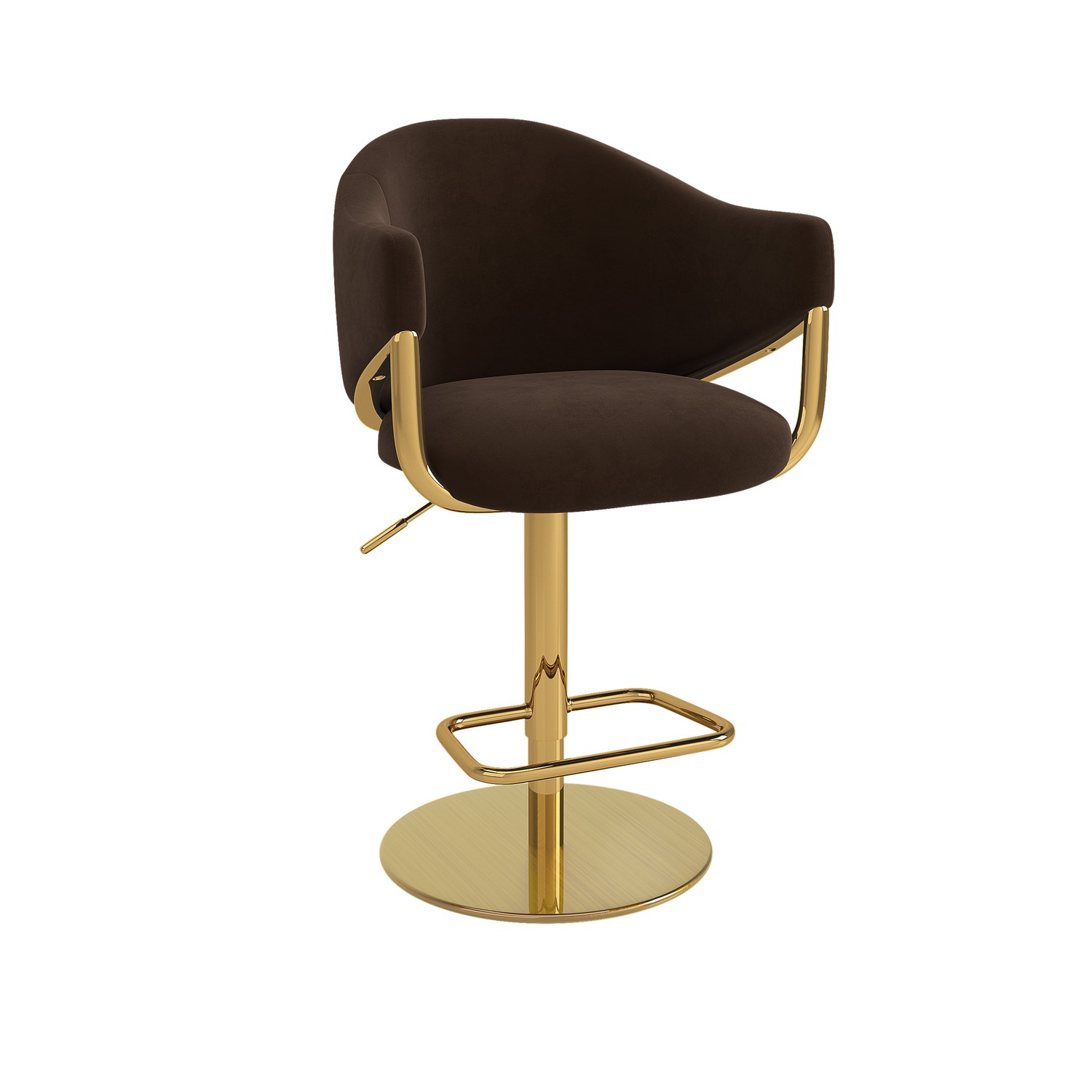 Set Of 2 Vecelo Adjustable Swivel Velvet Bar Stools - Retro Kitchen Counter Height Chairs