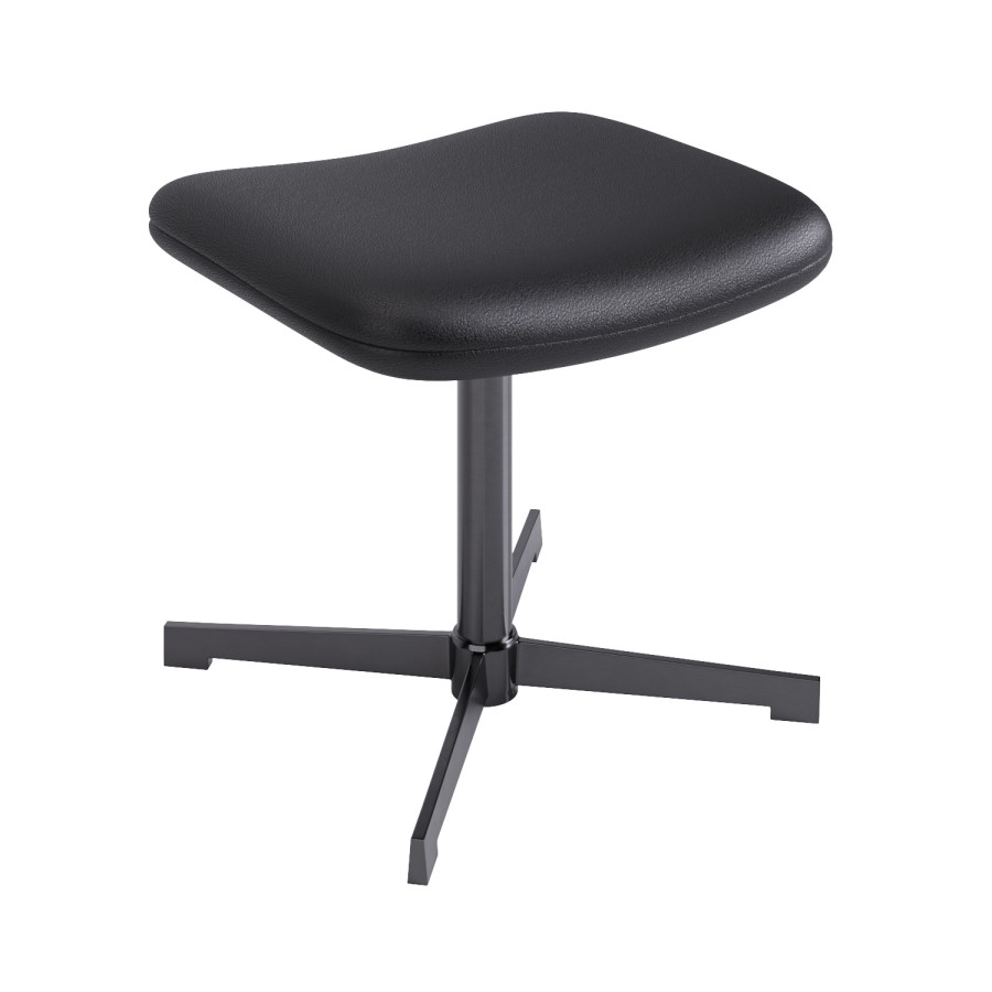 Black Faux Leather Office Chair with Footrest - Rowan