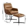Tan Faux Leather Accent Chair with Footstool - Rowan