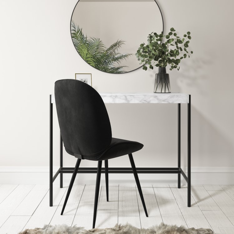 White Marble Effect Dressing Table - Roxy