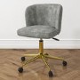 White Marble Effect Office Desk & Grey Teddy Office Swivel Chair - Roxy - Rowan