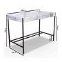 White Marble Effect Office Desk & Grey Teddy Office Swivel Chair - Roxy - Rowan