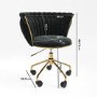 White Marble & Black Velvet Office Desk and Chair Set - Roxy