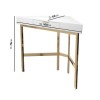 White High Gloss Dressing Table with Gold Legs - Roxy