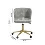 White Gloss Corner Desk with Drawer and Grey Faux Sheepskin Office Swivel Chair - Roxy - Rowan