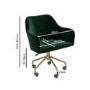 White Faux Marble Corner Desk & Green Velvet Office Chair - Roxy - Marley