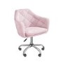 White Marble & Pink Velvet Corner Office Desk and Chair Set - Roxy 