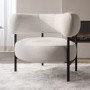 Cream Boucle Curved Accent Chair - Romy