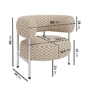 Beige Checkerboard Curved Accent Chair - Romy