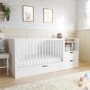 White Convertible Cot with Drawer and Changer and Mattress 120 x 60 cm - Roscoe