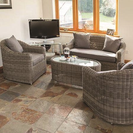 Rowlinson rattan bunbury sofa 2025 set in grey weave