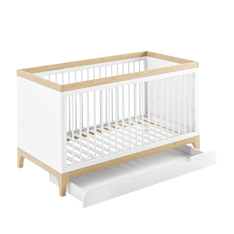 2 Piece Nursery Furniture Set with Cot Bed and Changing Table in White - Rue