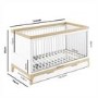 White and Wood Convertible Cot Bed with Drawer Storage and Mattress 140 x 70cm - Rue