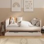 ALMOST PERFECT - White and Wood Convertible Cot Bed with Drawer Storage - Rue