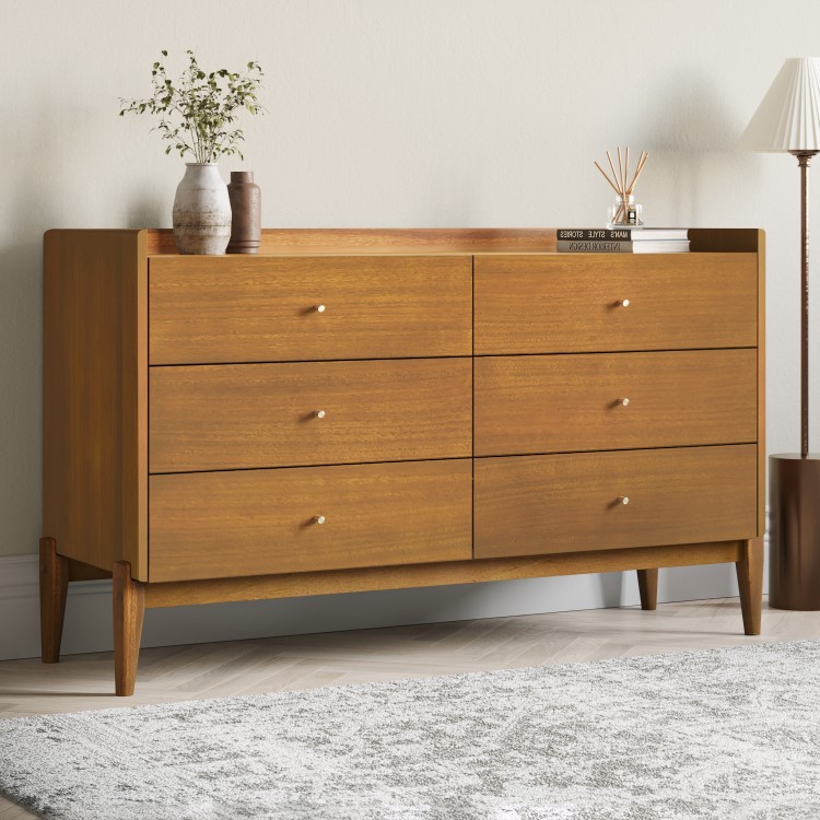 Large Wooden Mid-Century Sideboard with Drawers - Rumi