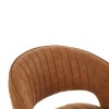 Set of 3 Curved Tan Faux Leather Adjustable Swivel Bar Stools with Backs - Runa