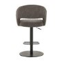 Set of 3 Curved Dove Grey Faux Leather Adjustable Bar Stools with Backs - Runa