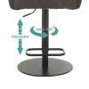 Set of 3 Curved Dove Grey Faux Leather Adjustable Bar Stools with Backs - Runa