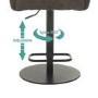 Set of 3 Curved Dove Grey Faux Leather Adjustable Bar Stools with Backs - Runa