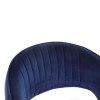 Set of 2 Curved Blue Velvet Adjustable Swivel Bar Stools with Backs - Runa