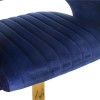 Set of 3 Curved Blue Velvet Adjustable Swivel Bar Stools with Backs - Runa