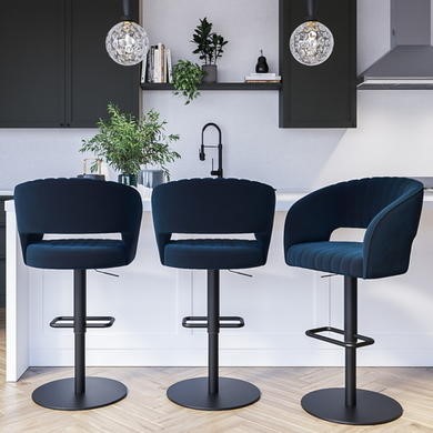 blue counter height chairs