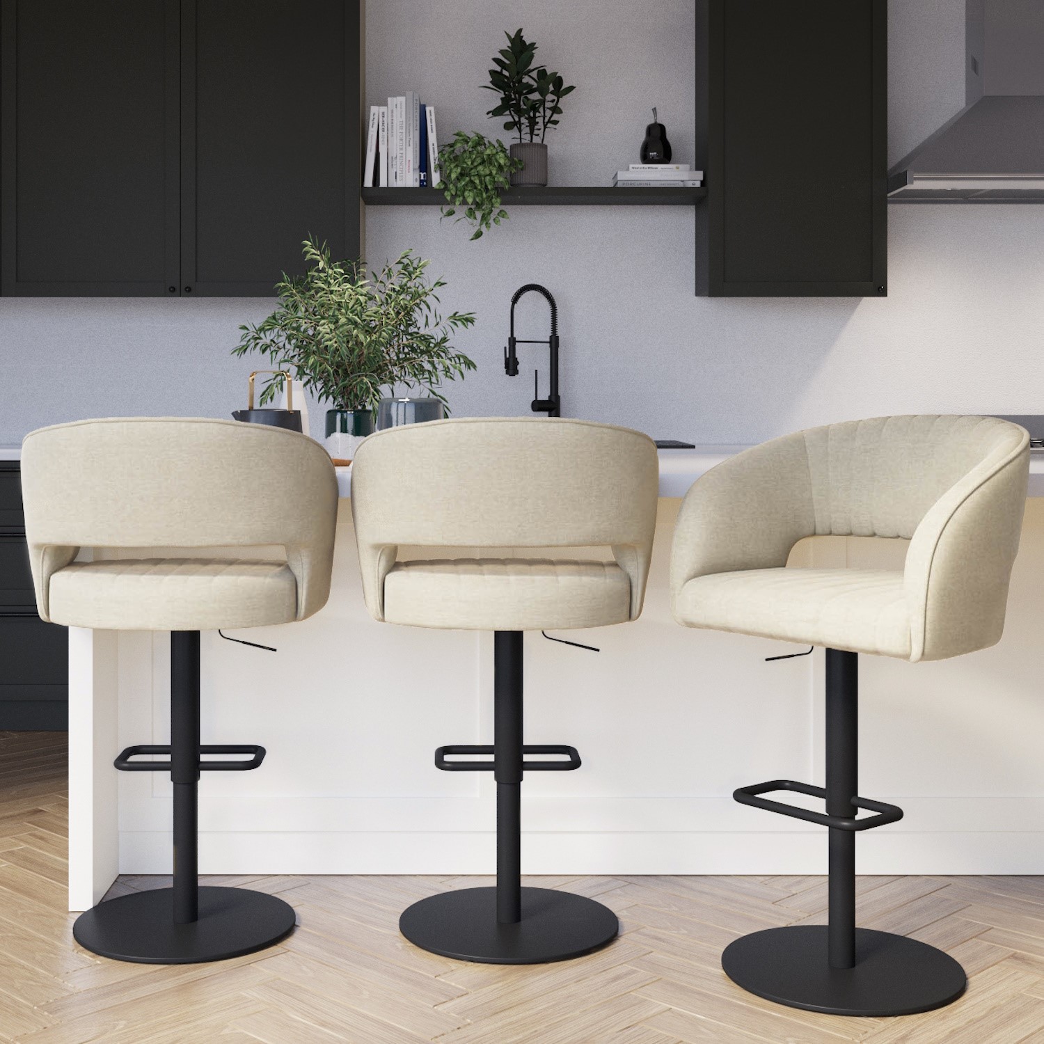 Swivel Bar Stools Adjustable Counter Height Kitchen Dining Chair Bronze Set Of 3
