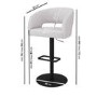 Curved Beige Boucle Adjustable Swivel Barstool with Black Metal Base - Runa