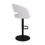 Set of 4 Curved Beige Boucle Adjustable Swivel Barstool with Black Metal Base - Runa