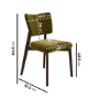 Set of 4 Olive Green Velvet Dining Chairs with Walnut Legs - Greta