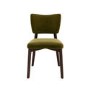 Set of 4 Olive Green Velvet Dining Chairs with Walnut Legs - Greta