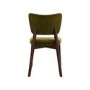 Set of 4 Olive Green Velvet Dining Chairs with Walnut Legs - Greta