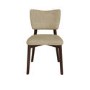 Set of 4 Beige Faux Leather Dining Chairs with Walnut Legs - Greta