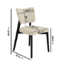 Set of 6 Beige Upholstered Dining Chairs with Black Legs - Greta