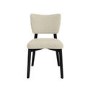 Set of 6 Beige Upholstered Dining Chairs with Black Legs - Greta