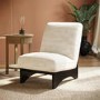 Beige Jacquard Patterned Fabric Accent Chair - Raya