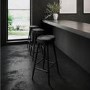 Set of 2 Black Solid Oak Kitchen Counter Stools - 70cm - Rayne