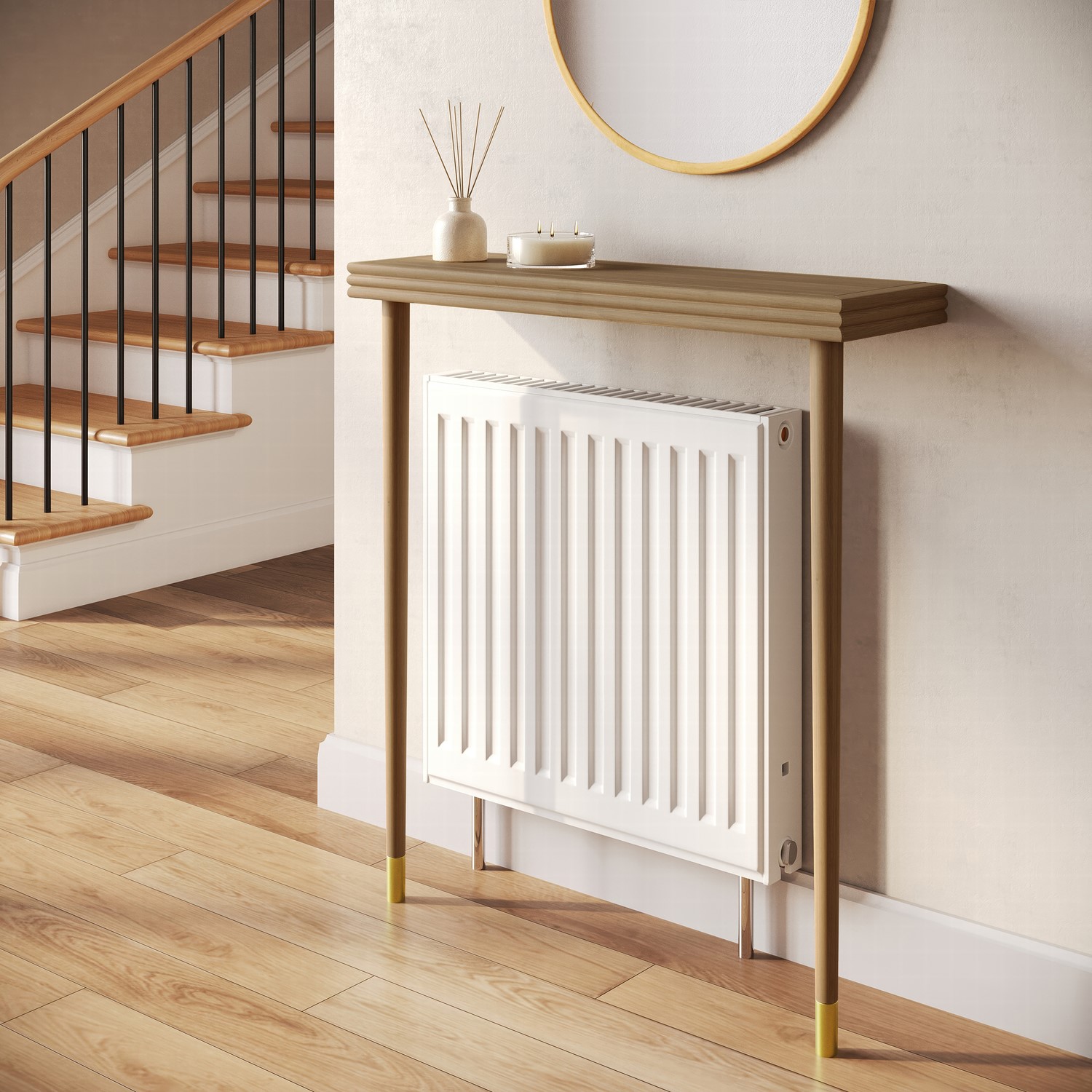 Extra Small & Narrow Solid Weathered Oak Radiator Cover 80cm