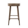 Set of 2 Walnut Solid Oak Kitchen Counter Stools - 70cm - Rayne